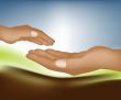 Father`s and baby`s hands