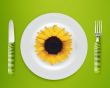 sunflower on plate