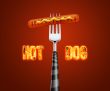 Hotdog on fork
