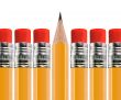 Sharpened pencil out of Row