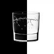 glasses in backlight on the black and white