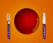 Empty Plate with knife and fork