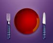 Empty Plate with knife and fork