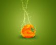 Fresh orange bell pepper