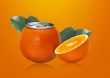 Orange can and half orange