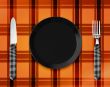 Empty Plate with knife and fork