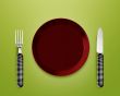 Empty Plate with knife and fork