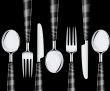 Fork spoon and knife