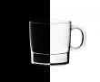 Tea glasses in backlight on the black and white