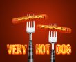 Hotdog on fork