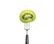 kiwi slice pierced by fork,  isolated on white background 
