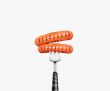 Hotdog on fork