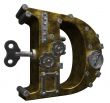 steampunk letter d