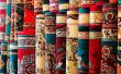 Persian blankets at a market