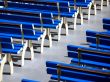 blue benches