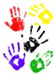 Colorful handprints