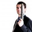 man holding gun