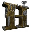 steampunk letter h