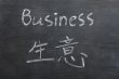 Business- word written on a smudged blackboard