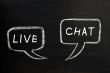 Two speech bubbles of live chat