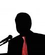 Silhouette of the man with microphone