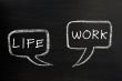 Two speech bubbles for life and work