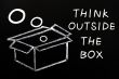 Concept of `Think outside the box` 