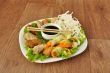 Chicken fillet with rice noodles and vegetables