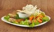  Chicken fillet with rice noodles and vegetables