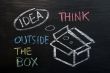 Chalk drawing - concept of `Think Outside the box` 