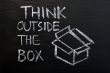 Chalk drawing - concept of `Think Outside the box` 