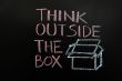 Chalk drawing - concept of `Think Outside the box` 