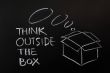Chalk drawing - concept of `Think Outside the box` 