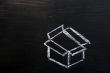 Chalk drawing - concept of `Think Outside the box` 
