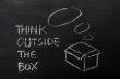 Chalk drawing - concept of `Think Outside the box` 