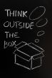 Chalk drawing - concept of `Think Outside the box` 