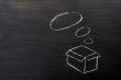 Chalk drawing - concept of `Think Outside the box` 