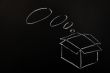 Chalk drawing - concept of `Think Outside the box` 