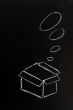Chalk drawing - concept of `Think Outside the box` 