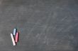 Smudged blackboard background with chalk and copy space