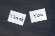 Thank you written on a blackboard