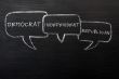 Speech bubbles for democrat,independent and republican