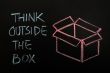 Chalk drawing - concept of `Think outside the box` 