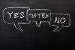 Speech bubbles for yes,maybe and no