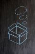 Chalk drawing - concept of `Think outside the box` 