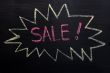 Sale - word written in a bombing bubble