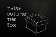 Chalk drawing - concept of `Think Outside the box` 