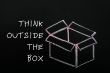 Chalk drawing - concept of `Think outside the box` 