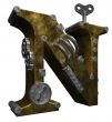 steampunk letter n