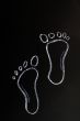 Footprints drawn with chalk
